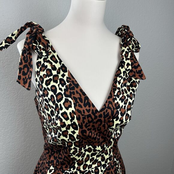 Deadly Dames Women's Tie Me Up Dress Animal Print Flare Size M - Picture 3 of 9